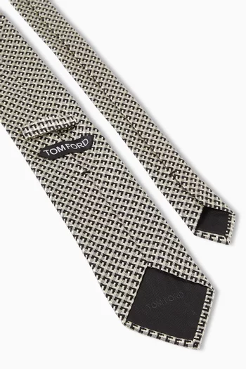 Geometric-print Tie in Silk