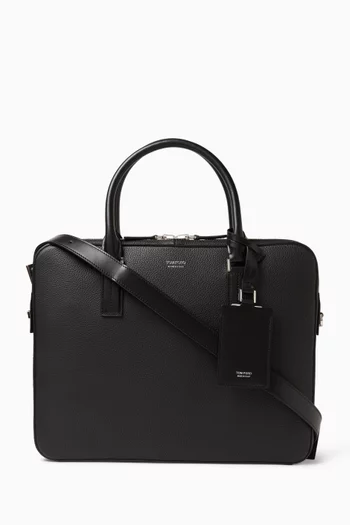 Logo Briefcase in Leather