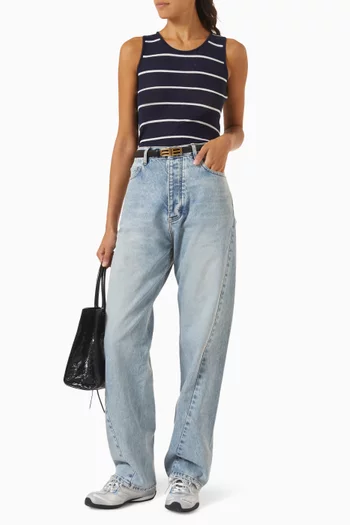 Stripe Knit Tank Top in Cotton