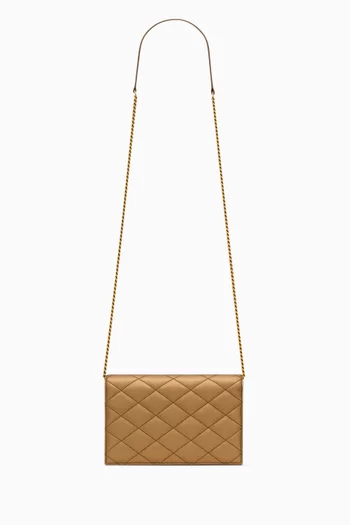 Paris Chain Wallet in Metallic Calfskin Leather