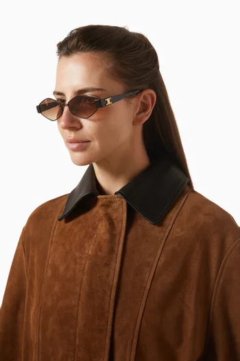 Triomphe Irregular Sunglasses in Metal