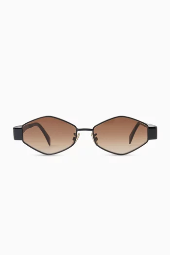 Triomphe Irregular Sunglasses in Metal