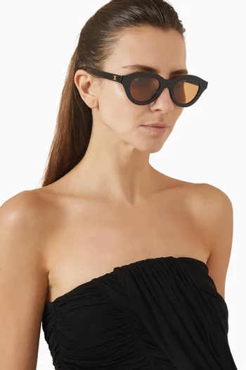 Triomphe Mini Round Sunglasses in Acetate
