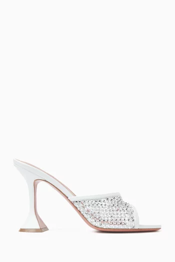 Lupita Crystal Net 70 Mule Sandals in Nappa
