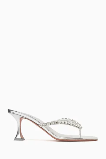Gigi 70 Thong Mules in Leather