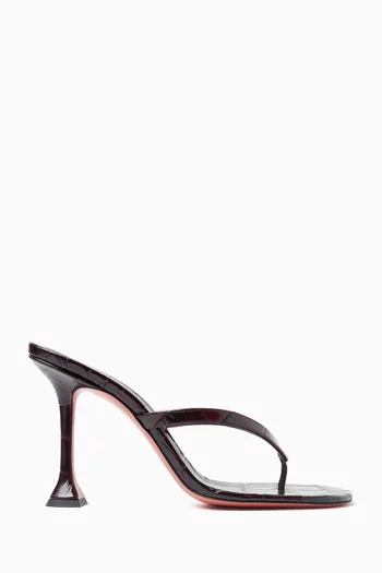 Juliette Thong 95 Mules in Croc-embossed Leather