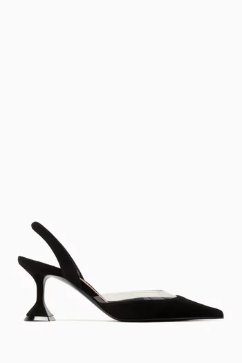 Lara Slingback 95 Pumps in Suede & PVC