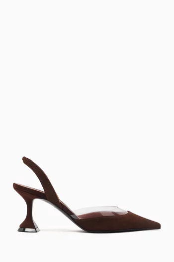 Lara Slingback 70 Pumps in Suede & PVC
