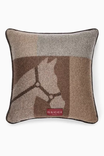 Equestrian Cushion in Wool & Cashmere