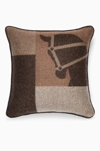 Equestrian Cushion in Wool & Cashmere