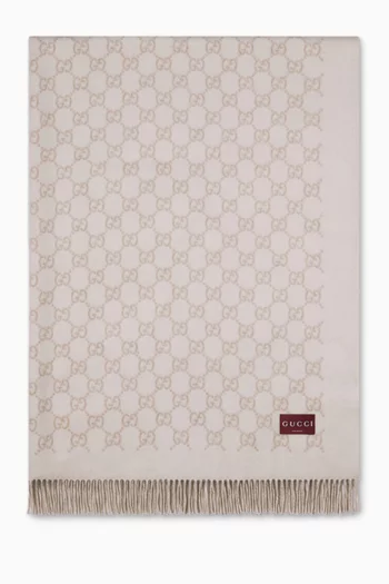 Reversible GG Blanket in Wool & Cashmere