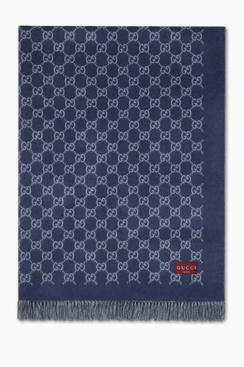 Reversible GG Blanket in Wool & Cashmere