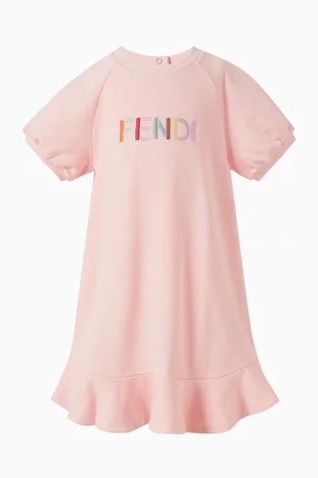 Logo-embroidered Dress in Cotton-pique