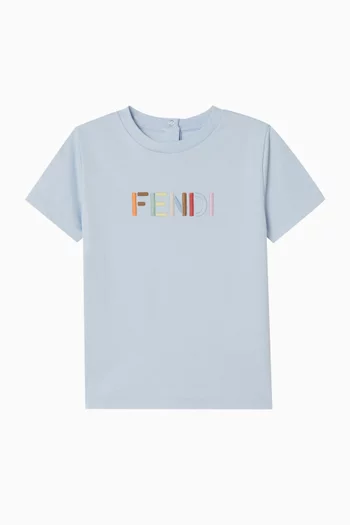 Logo-embroidered T-shirt in Cotton