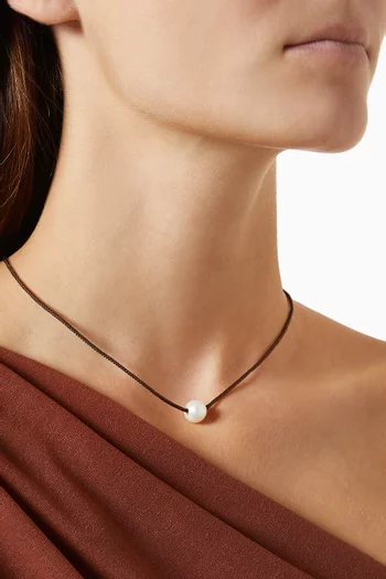 The Pearl Solitaire Cord Necklace