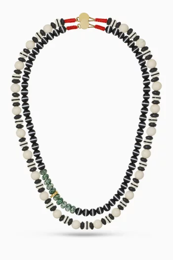 The Salt & Pepper Beaded Necklace, Set of 2