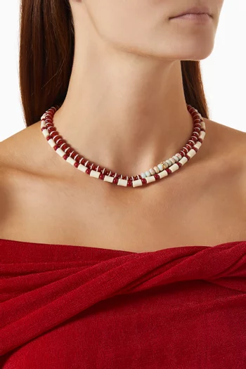 The Paprika Beaded Necklace, Set of 2
