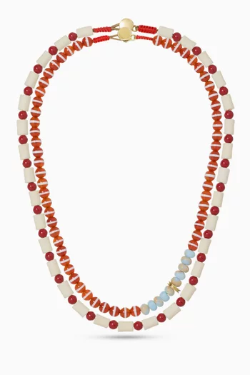 The Paprika Beaded Necklace, Set of 2