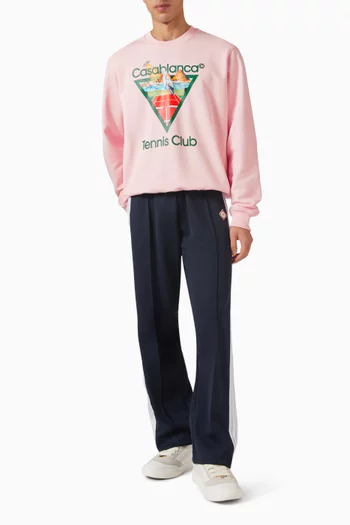 Diamond Embroidered Logo Sweatshirt in Cotton-fleece