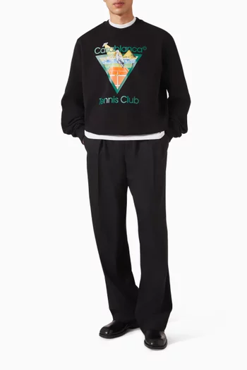 Diamond Embroidered Logo Sweatshirt in Cotton-fleece