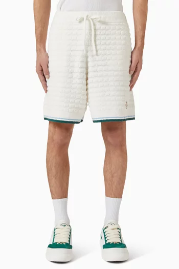 Boucle Drawstring Shorts in Cotton-blend
