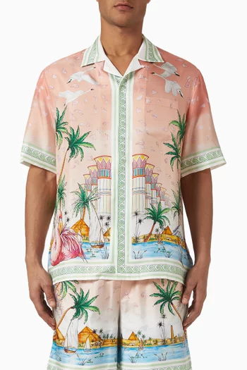 Ethereal Cuban Collar Shirt in Silk