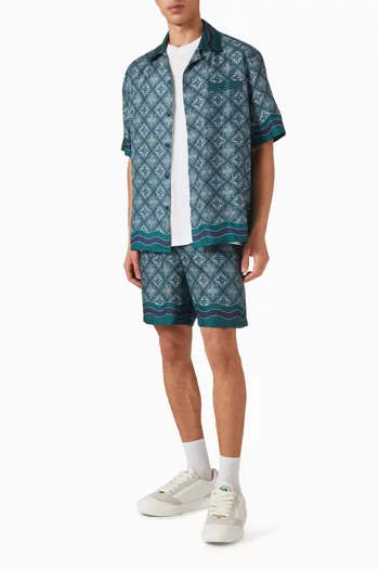 Radiating Monogram Shirt in Silk