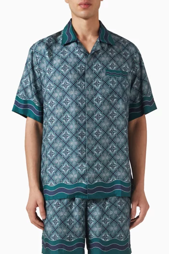 Radiating Monogram Shirt in Silk