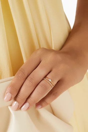 Double Band CZ Ring in Gold-plated Brass