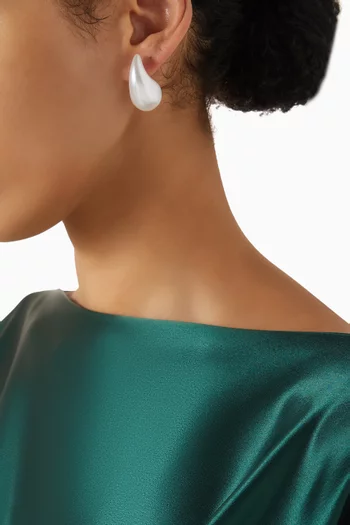 Matte Stud Earrings in Silver
