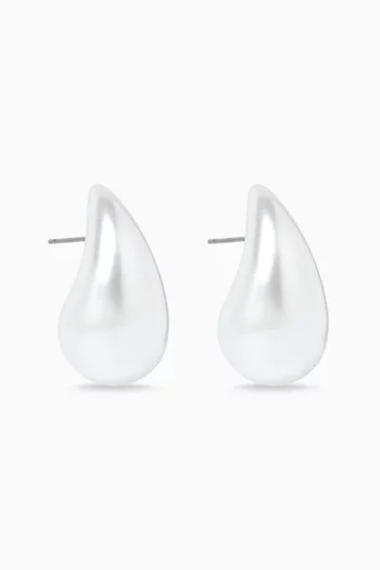 Matte Stud Earrings in Silver