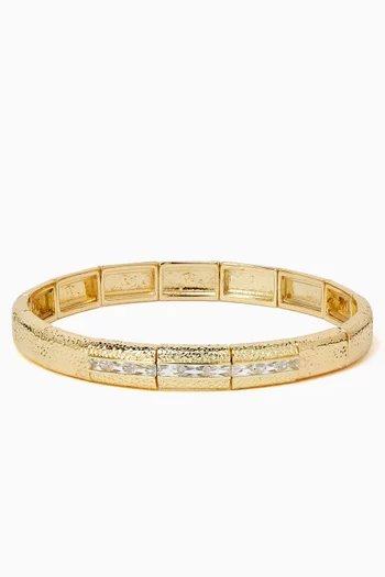 Crystal Bangle in Gold-tone Brass