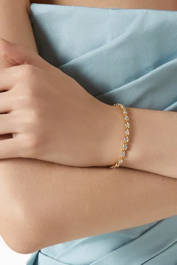 Tennis Bracelet in Gold-tone Metal