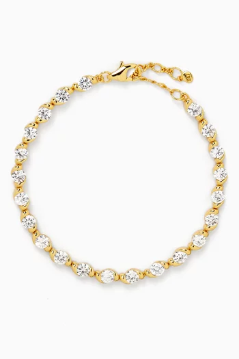 Tennis Bracelet in Gold-tone Metal