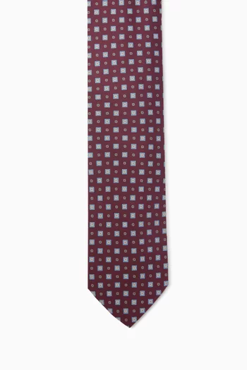 Medallion Floral-print Tie in Silk