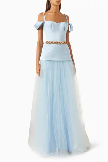 Ariel Crystal-belt Gown