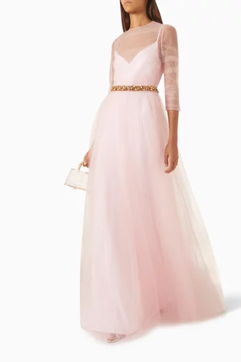 Asbriela Crystal-belt Gown