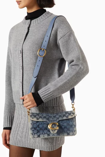 Tabby 26 Embellished Shoulder Bag in Signature Denim