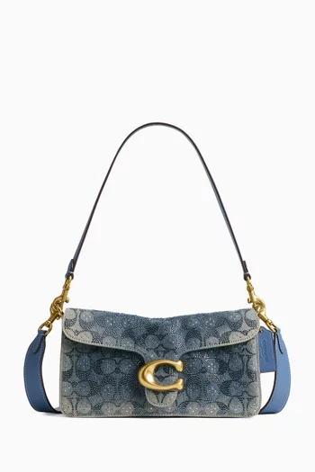 Tabby 26 Embellished Shoulder Bag in Signature Denim