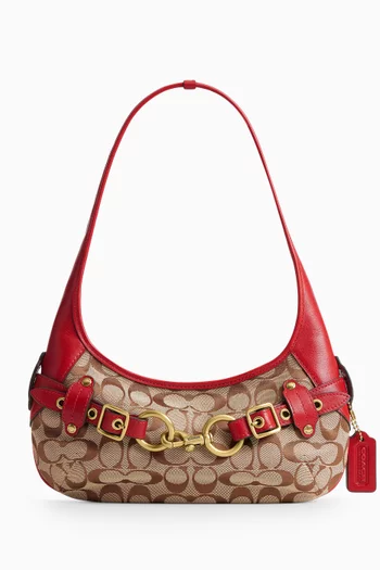 Belted Ergo 26 Shoulder Bag in Signature Jacquard