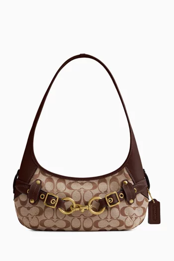 Belted Ergo 26 Shoulder Bag in Signature Jacquard