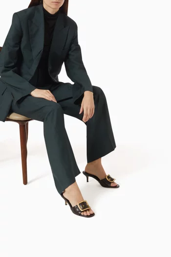 Margot 55 Oversized Buckle Sandals in Leather