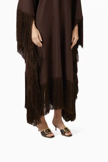 Margot 55 Oversized Buckle Sandals in Burnished Leather