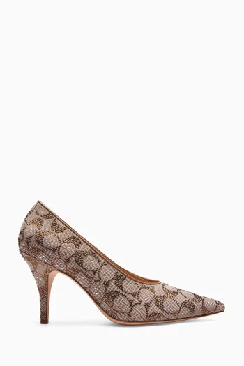 Daisy 80 Crystal-embellished Pumps in Signature Jacquard