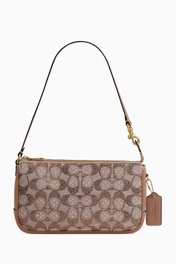 Plaza Crystal-embellished Shoulder Bag in Signature Jacquard