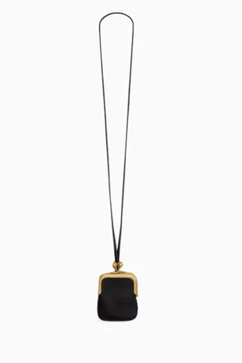 Runway Rectangle Kisslock Pouch in Leather