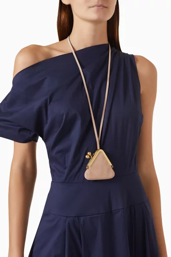 Triangle Kisslock Pouch in Suede