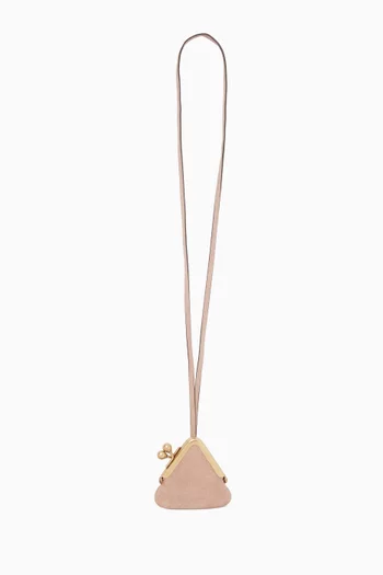 Triangle Kisslock Pouch in Suede