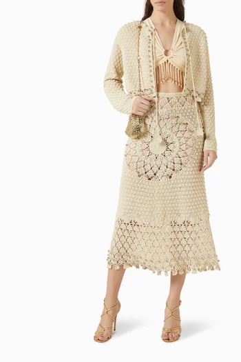 Openwork Maxi Skirt in Knit