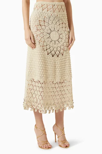 Openwork Maxi Skirt in Knit